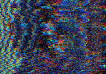 Screen glitch. Transmission error. Blue static noise pattern overlay.