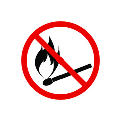 Match fire icon isolated sign symbol and flat style for app, web and digital design. Vector illustration.