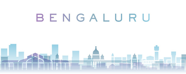 Obraz premium Bengaluru Transparent Layers Gradient Landmarks Skyline