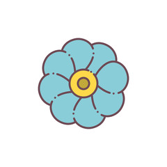 Isolated blue flower icon vector design