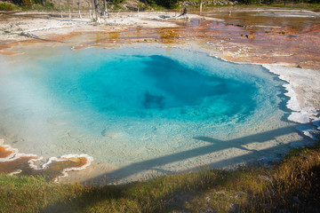 Geothermal feature at old faithful area at Yellowstone National Park (USA)