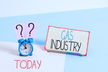 Text sign showing Gas Industry. Business photo showcasing global processes exploration and selling of petroleum products