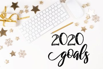 Naklejka premium Christmas home office desk