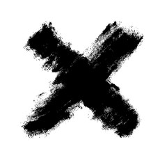 Two crossed vector brush strokes. Rejected sign in grunge style. X marks