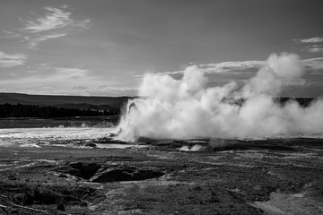 Geothermal feature at old faithful area at Yellowstone National Park (USA)
