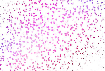 Light Purple, Pink vector layout with bright stars.