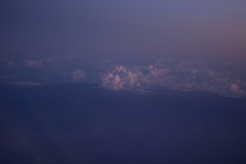 The sky with clouds from a flight