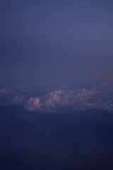 The sky with clouds from a flight
