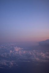 The sky with clouds from a flight