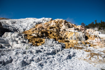 Minerva Terraces with its travertine deposits