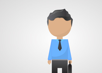 Business Man Cartoon Vector. Businessman With Briefcase - Isolated On Gray. Company Staff. Corporate Worker. Flat Design Cartoon Character Vector. Businessman In Business Suits. Avatar Man Icon