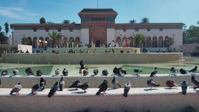 Casablanca, Morocco - 9 October 2019 : Palace of Justice on Mohammed V Square in Casablanca