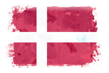 Szkic flagi narodowej Danii na białym tle