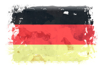 Szkic flagi narodowej Niemiec na białym tle