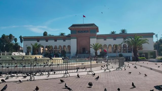 Casablanca, Morocco - 9 October 2019 : Palace of Justice on Mohammed V Square in Casablanca