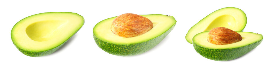 healthy food. fresh avocado with slices isolated a on white background