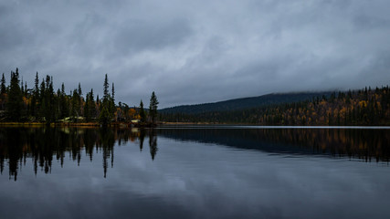 landscape with lake and clouds