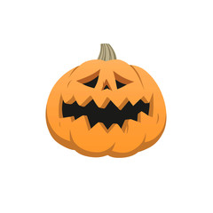 Halloween pumpkin flat design vector illustration