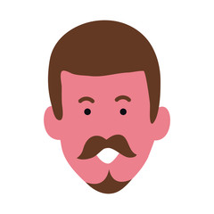Obraz na płótnie Canvas cartoon adult man face icon, flat design