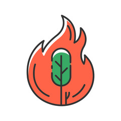 Wildfire red color icon