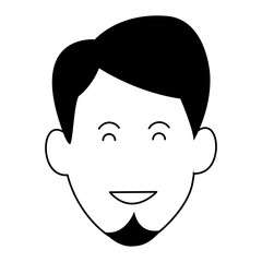 cartoon man with beard, flat design