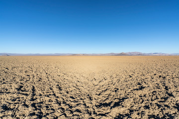 Mud flats at Soda dry lake in the Mojave desert near Baker, California.  