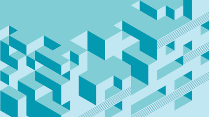 Abstract background with isometric elements of a cube box. With retro or vintage colors. Background for posters, banners, flyers, and website landing pages.