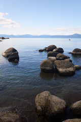 Large boulders in Lake Tahoe's waters edge