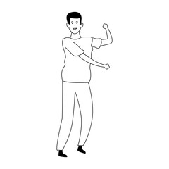 happy man dancing, flat design