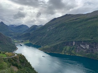 Panorama Geirangerfjord in Geiranger, Fjord in Norwegen