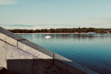 pier on the river Dnipro