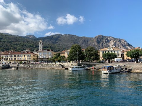 Stadt Baveno am Ufer des  Lago Maggiore - See in Italien