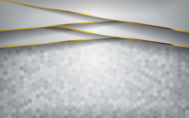 luxurious modern abstract white with golden lines background.