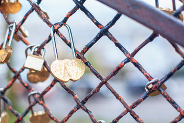 love lock on the bridge in Paris