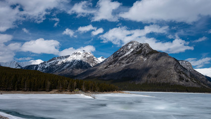 Fototapeta na wymiar Rocky Mountains on a spring day
