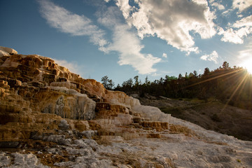 Fototapeta premium Minerva Terraces with its travertine deposits