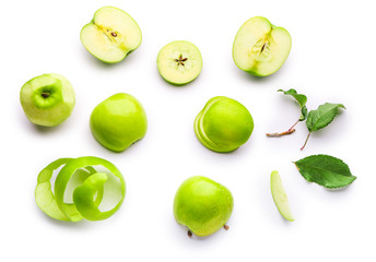 Fresh ripe apples on light background