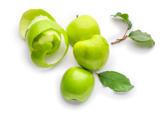Fresh ripe apples on light background