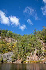 Fototapeta na wymiar Colorful Barron Canyon on a bright fall day in Algonquin Park Ontario 