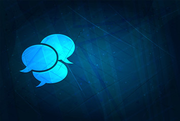 Comments icon futuristic digital abstract blue background