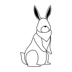 cute rabbit icon, flat design