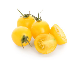 Fresh tomatoes on white background
