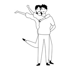 happy couple in love, flat design