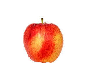 One whole gala apple isolated on white. Gala is a clonally propagated apple cultivar with a mild and sweet flavor.