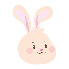 Cartoon cute Rabbit head, flat design