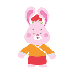 Cartoon Rabbit icon, flat design