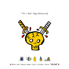 (정사각)할로윈 포스터 / 손으로 그린 할로윈 그림