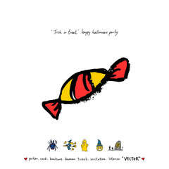 (정사각)할로윈 포스터 / 손으로 그린 할로윈 그림