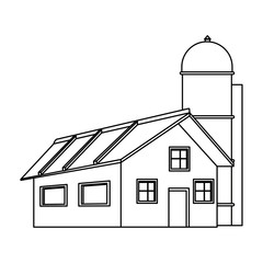 farm house and granary icon design