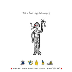 (정사각)할로윈 포스터 / 손으로 그린 할로윈 그림